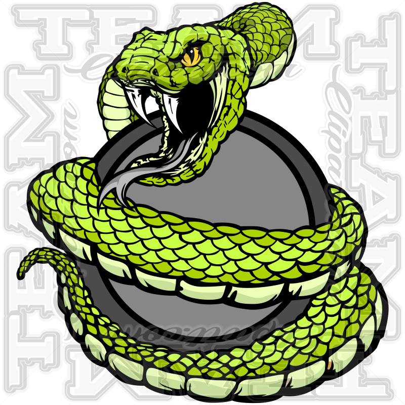 Coiled Snake Clip Art Image. Modifiable Vector Format.