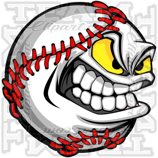 Cartoon Baseball Face