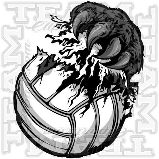 Volleyball Panther Mascot Clip Art Image. Modifiable Vector Format.