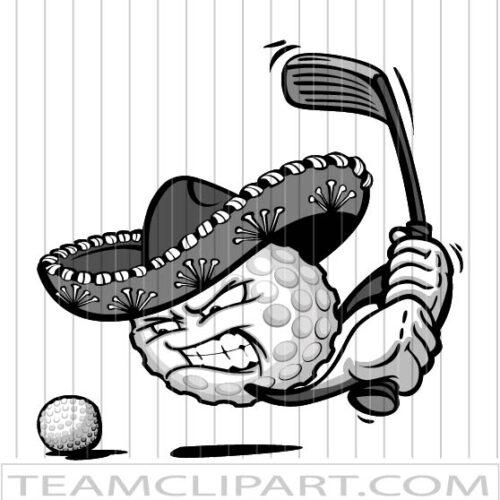 Golf Ball Wearing Sombrero