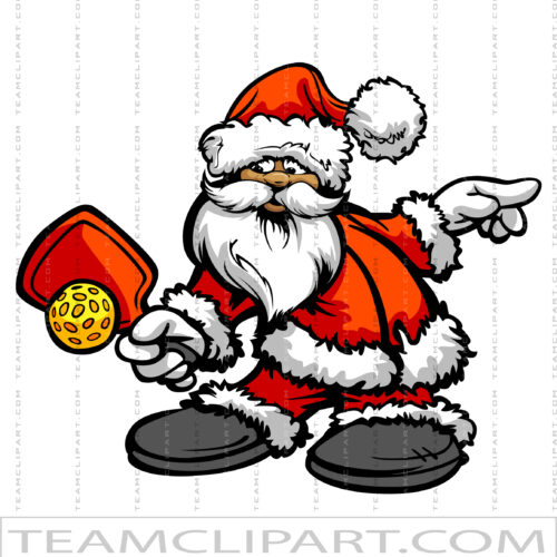 Pickleball Santa Claus Clipart