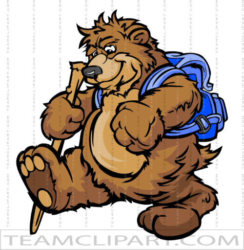 Cartoon Hiking Bear