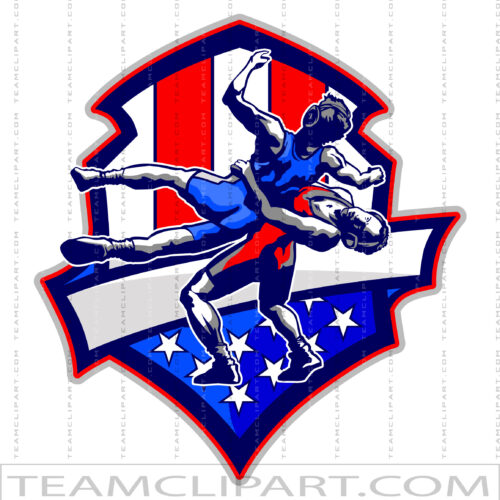 American Flag Wrestling Logo