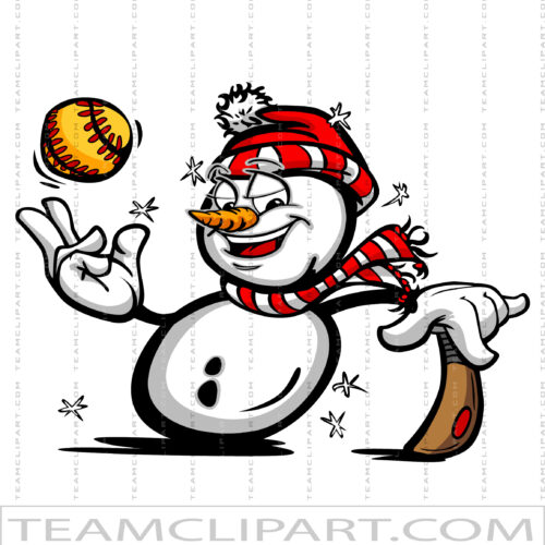 Clip Art Softball Snowman