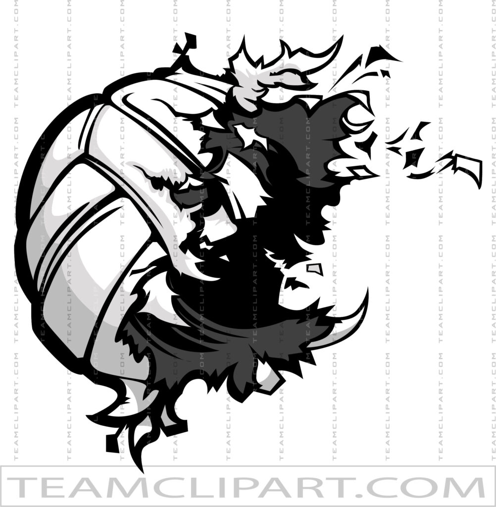 Exploding Volleyball Image | Vector Format | JPG EPS PNG AI