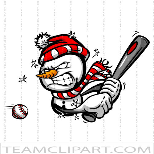 Snowman Baseball Cartoon