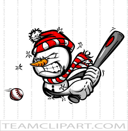 Snowman Baseball Cartoon