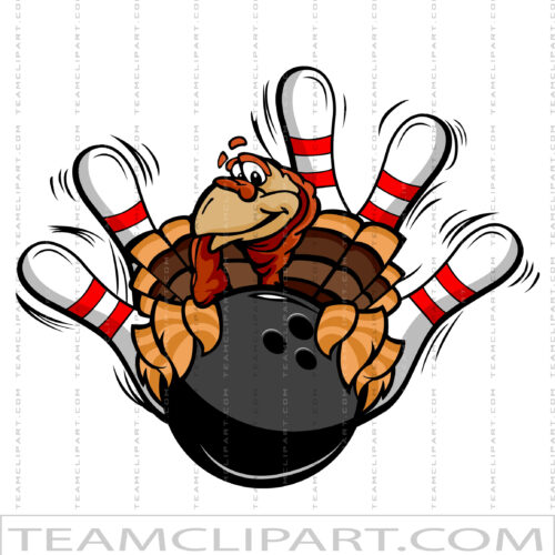 Turkey Bowling Strike Clipart