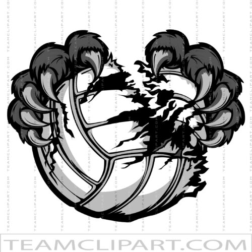 Volleyball Panther Claws Clipart