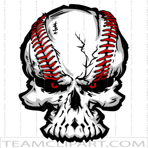 Baseball Skull Clipart