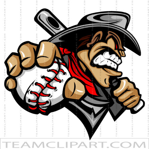 Cartoon Baseball Cowboy