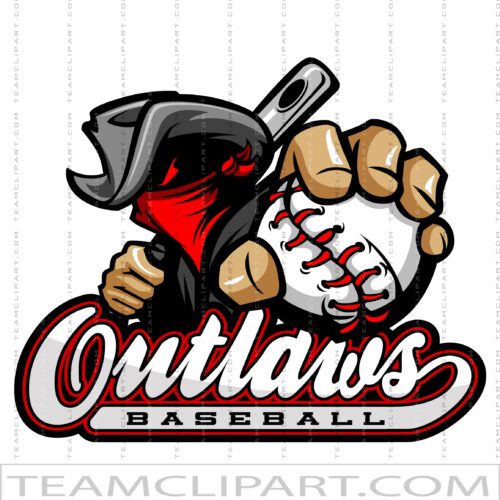 Outlaws Baseball Pin Clipart