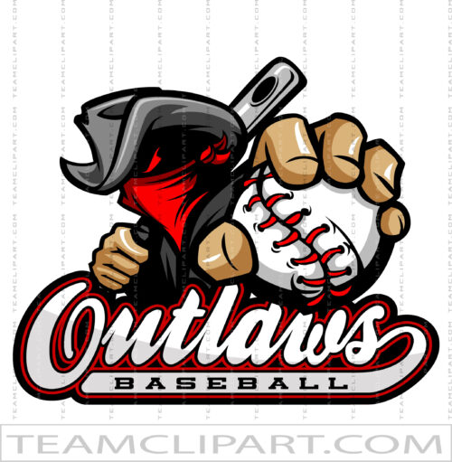 Outlaws Baseball Pin Clipart