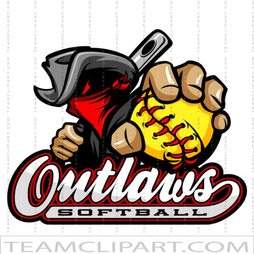 Outlaw Softball Pin Graphic