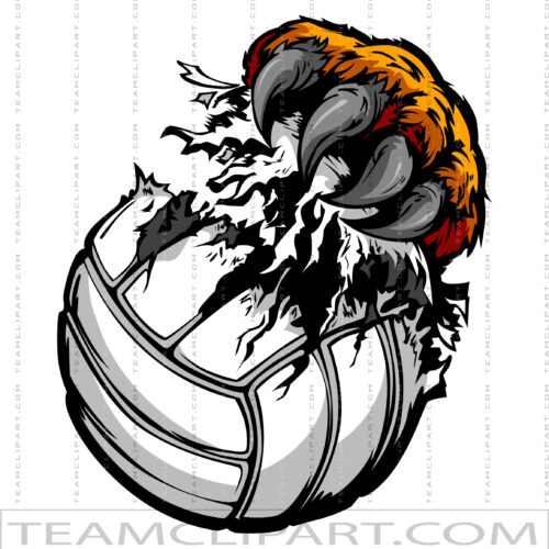 Volleyball Tiger Mascot Clip Art
