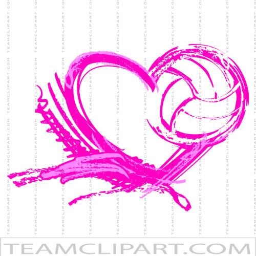 Volleyball Heart Clip Art