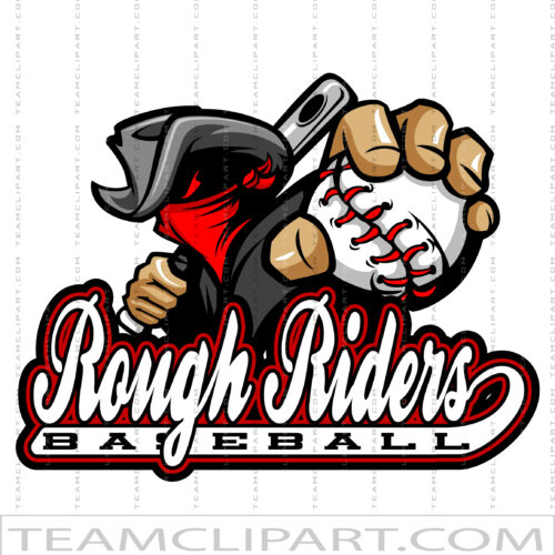 Roughrider Baseball Pin Graphic